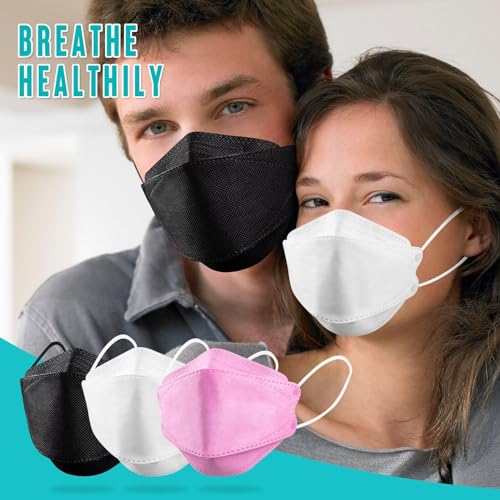 50/100 Pack KF94 Face_Covers, Color M?sk£¬Black M?sk£¬4-Layer M?sk outdoor Daily Use
