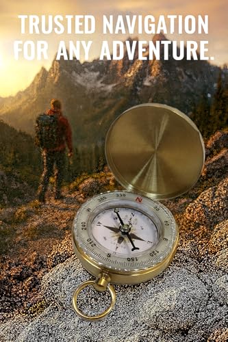 Glow in the Dark Brass Pocket Compass - Waterproof for Kids