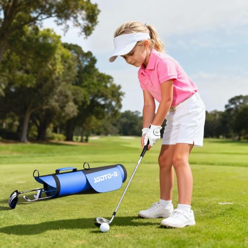 Kids Golf Clubs Set - 5 Pieces Junior Clubs with Bag, Ages 3-5, Right/Blue