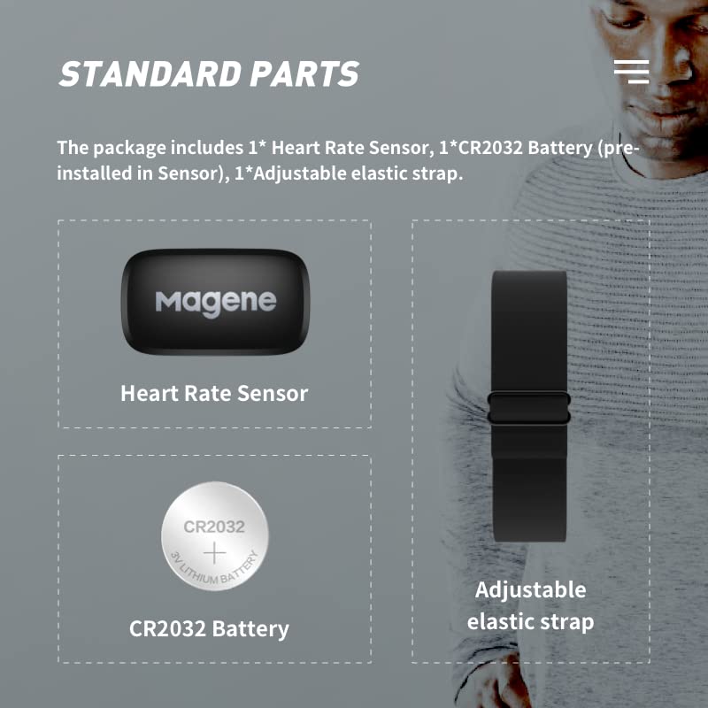 Heart Rate Monitor Chest Strap - Magene H64 with ANT+/Bluetooth