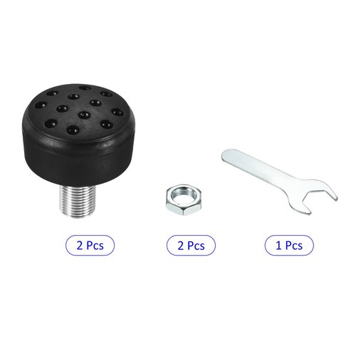 M METERXITY Roller Skate Stopper - Rubber Brake Block with Holes Toe Stops, Adjustable with Bolts, Apply to Roller Skate (0.6 Inch Dia Thread, Black)