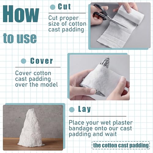 Soft Cast Padding Bandage - 6 Rolls, 2 Inch x 8.8 Ft