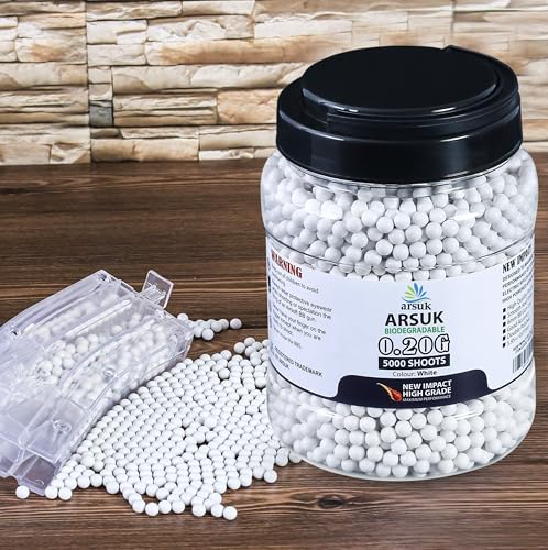 Biodegradable 6mm Airsoft BB Pellets - 5000 Count White
