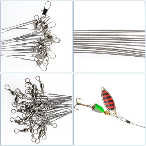 Heavy Duty Stainless Steel Fishing Wire Leaders 31LB - 50pcs (7.87in)