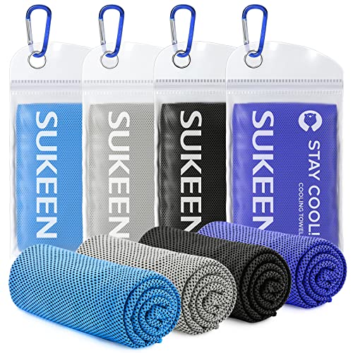 Cooling Towels 4 Pack - Soft, Lightweight & Absorbent Neck Wraps