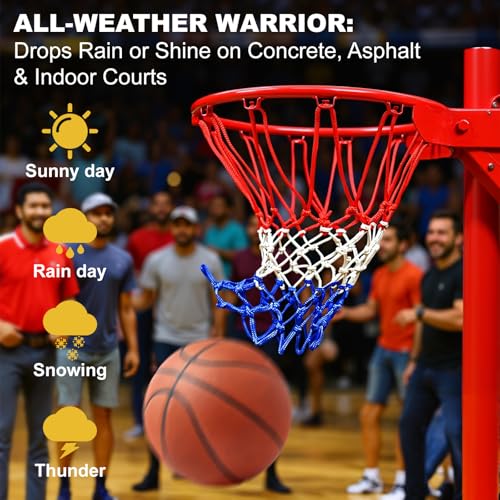 Heavy Duty Basketball Net - All Weather Replacement for Standard Hoops