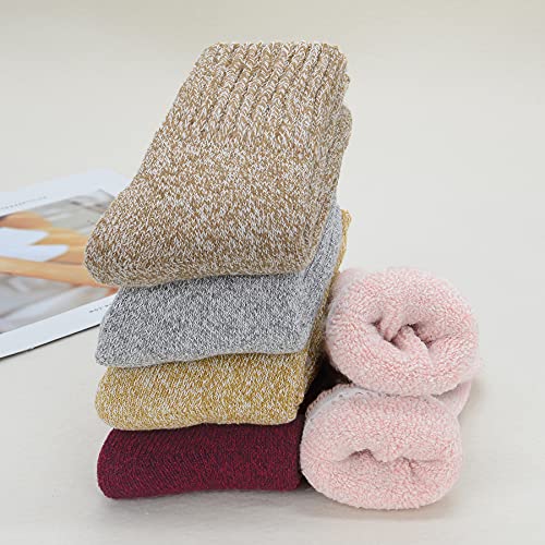 Cozy Warm Wool Socks for Women - Cute Light Pink Boot Crew Socks