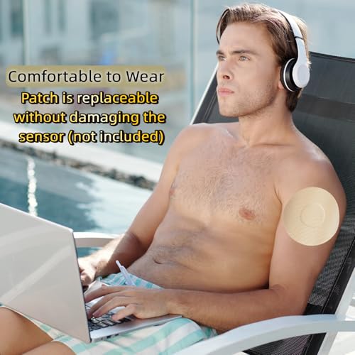 30 Pack Sweatproof Adhesive Patches for Dexcom G7 Stelo CGM - Tan