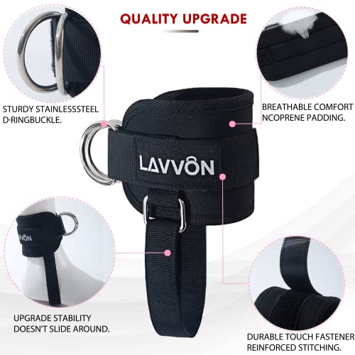 Adjustable Padded Ankle Straps for Cable Machines - Glute Kickback Workout