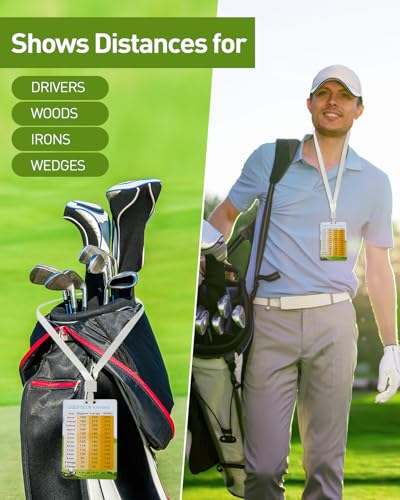 Golf Club Distance Card - 3.54" x 5.12" - Essential Golf Accessory