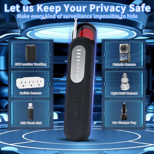 2025 New Multi-Function Hidden Camera Detectors and Bug Detector,GPS Hidden Camera Detector, Rf Wireless Signal Scanner, Camera Detector for Hotels, Home, Office etc.