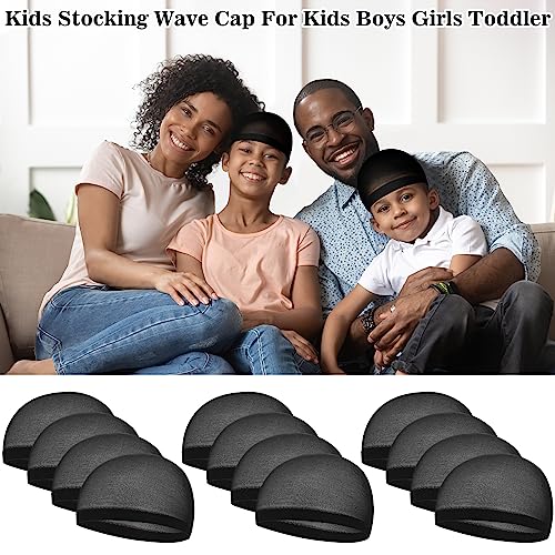 Kids Stocking Wave Cap - 12 Pcs for Ages 1-7, Soft Nylon