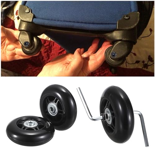 75mm x 23mm Luggage Wheels Replacement Kit - Set of 2