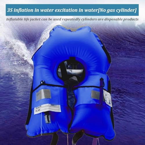 FOLALIFE Black 150N Automatic Inflatable Life Jacket with Reflective Strips & Safety Buckle