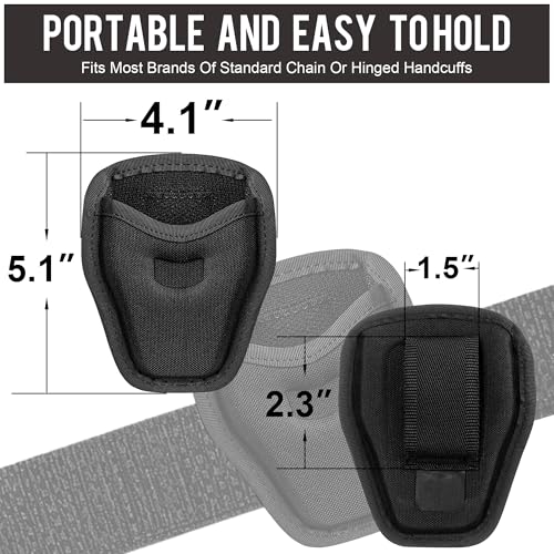 Black 1 Pack Open Top Handcuff Holder Case - Durable Duty Belt Holster