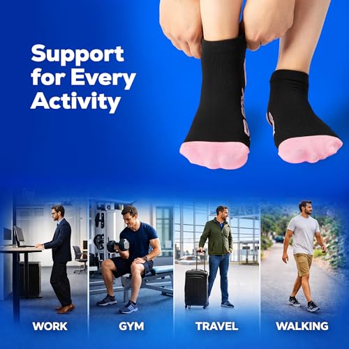Lowcut Compression Socks for Men & Women - Medium Black/Pink
