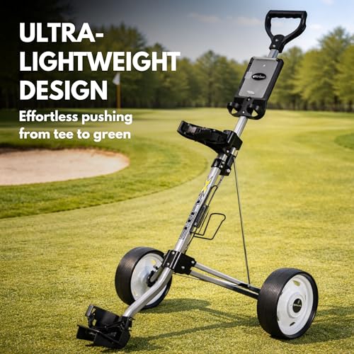 Ultra-Lightweight 2-Wheel Golf Push Cart - Compact & Adjustable