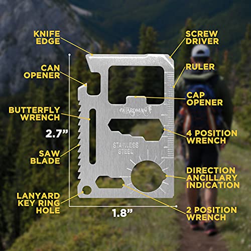 11-in-1 Survival Credit Card Multitool - Tactical Wallet Tool - Variation 1