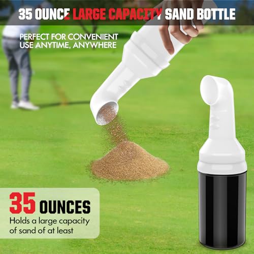 VYYOKMU 2-Pack No Drilling Golf Cart Sand Bottle Holder with 35oz Capacity for EZGO, Club Car, Yamaha, 1" Square Tube