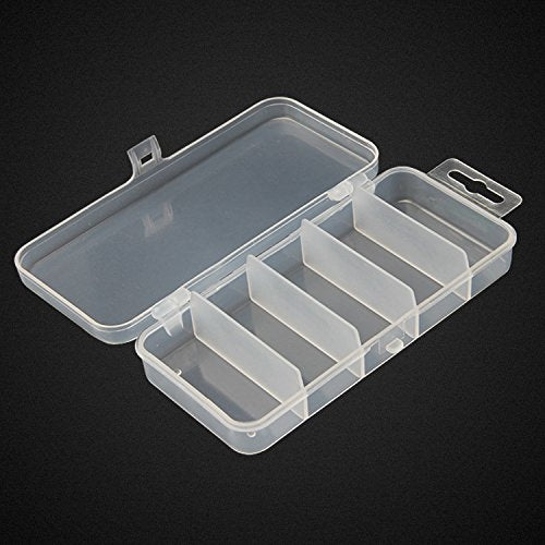 Small Clear Fishing Tackle Box - 2PCS 5 Compartment Storage Case