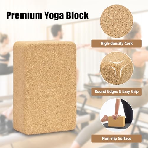 Cork Yoga Block - Eco-Friendly 9"x6"x3" Yoga Accessory
