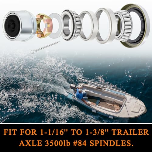 Niuohoy 20-Piece Trailer Bearing Kit for 3500lb Boat Trailer Axles - Variation 20