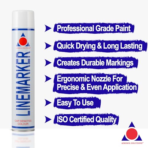 Line Marker Spray Paint - White 26 Oz for Sports Fields & Construction