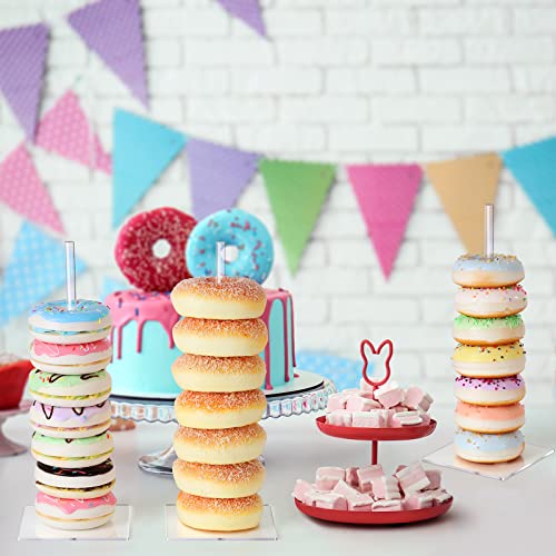 Acrylic Donut Stand - 4 Pack Clear Bagel Holder Tower