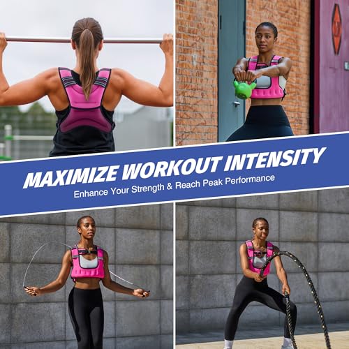 ZELUS Pink Weighted Vest for Women & Men, 8LB U-Shaped Fitness Vest