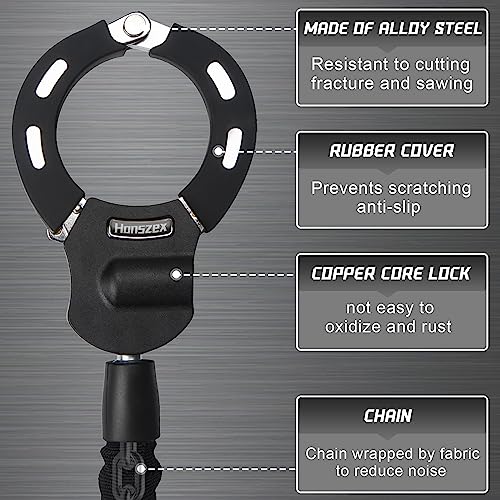 Heavy Duty Bike Lock Chain - 36.22 inch Security Lock - Black