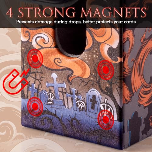 Card Storage Box for YGO - Holds 100+ Single Sleeved Cards, 2 Dividers - Necro Call