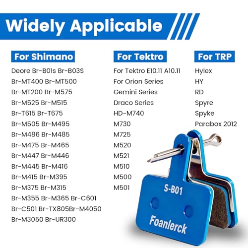 High Performance Bicycle Brake Pads - 2 Pair, Resin & Semi-Metallic