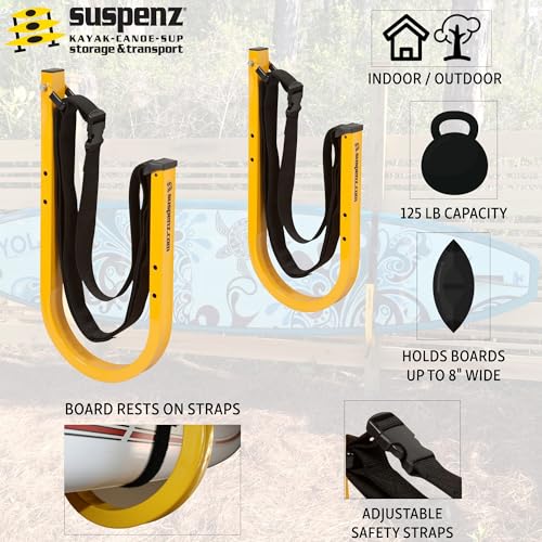 SUP Storage Rack with Safety Straps - Paddle Board & Surfboard Stand