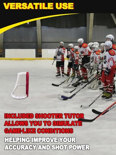 Mini Steel Hockey Net with Shooter Tutor - 30" x 20"