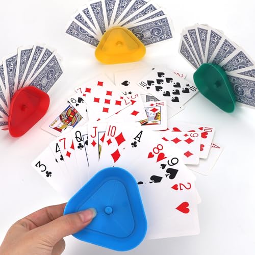 Triangle Card Holder for Playing Cards - 4-Pack, 4 Colors