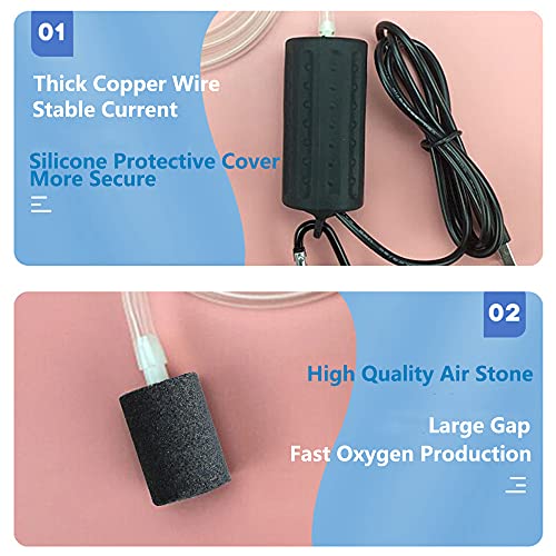 USB Aquarium Air Pump - Mini Silent Oxygen Pump - Light Green
