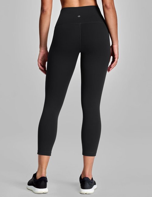 HeyNuts Workout Pro Capri Leggings for Women, Tummy Control High Waisted Compression Leggings Buttery Soft Running 3/4 Cropped Yoga Pants 21" Black M(8/10)