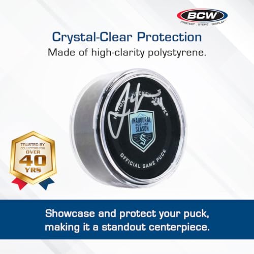 Hockey Puck Display Case - Crystal Clear, Stackable, 1 ct