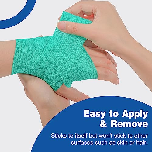 16 Pack Self Adhesive Bandage Wrap - 2" x 5 Yards Elastic Cohesive Tape