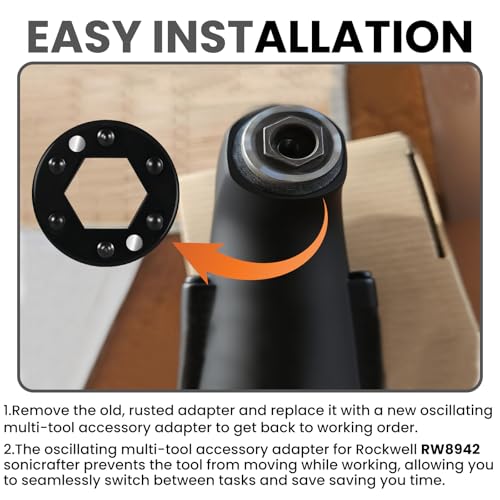 Zookpr 3 Pack RW8942 Oscillating Multitool Accessory Adaptor for Rockwell RW8942 Sonicrafter, Fit Other Sonicrafter Oscillating Tool Accessories