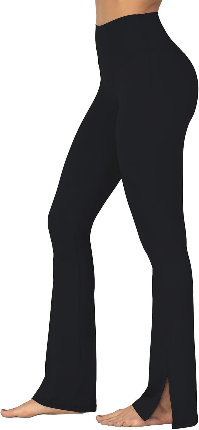 Sunzel High Waisted Flare Leggings - Split Hem Bootcut Yoga Pants with Tummy Control for Women