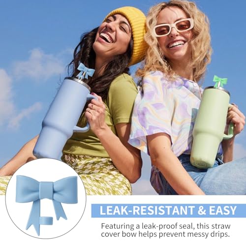 Bow Straw Topper for 10mm Straws - Leak-Proof Silicone Cover - 1Pcs-A