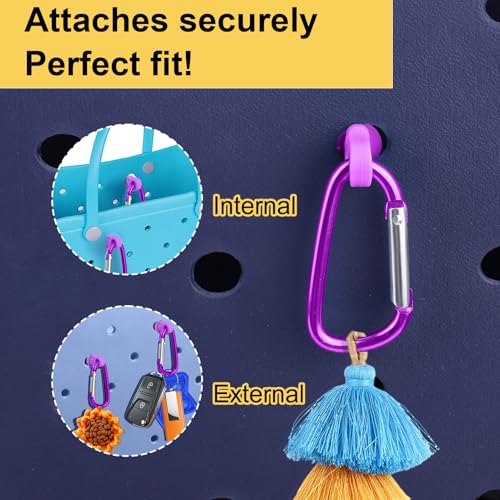 Key Holder for Bogg Bag - 2pcs Purple Insert Charm Keychain