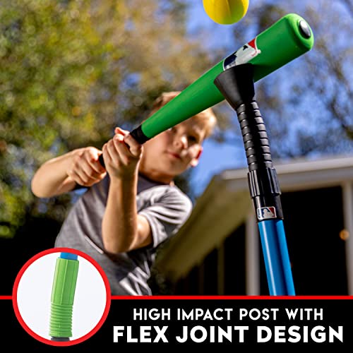 XT Batting Tee Set - Adjustable Height, Blue with Foam Bat & Ball