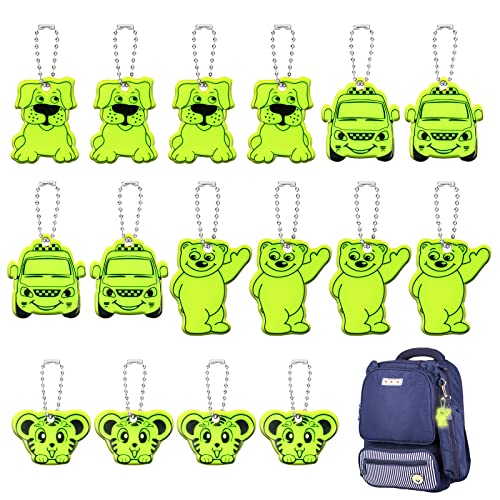 16pcs Waterproof Safety Reflector Pendant Set for Bags & Bikes - Pets