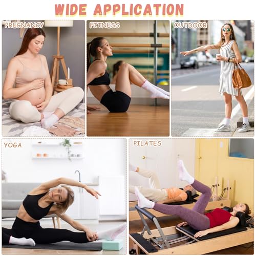 Non-Slip Pilates Grip Socks for Women - Ruffle Ballet Style - Pink (3 Pairs)