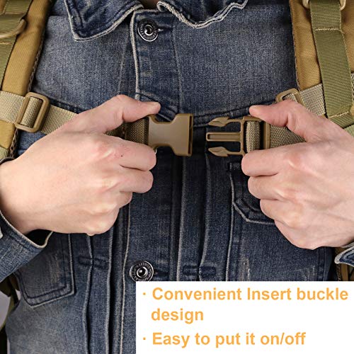 MAGARROW Tan Adjustable Backpack Chest Strap with Buckle - Hands-Free Secure Fit
