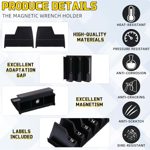 36 Pcs Modular Wrench Organizer Holder 2 Sets Magnetic Wrench Organizers Storage Magnetic Modular Tool Racks for Tool Box Drawer Organization Storage Gift for Father Brother(Red&black)