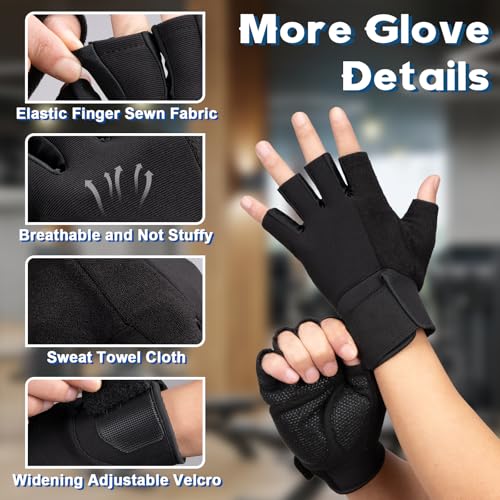 Workout Gloves for Men and Women - Breathable Weightlifting Gloves with Wrist Support