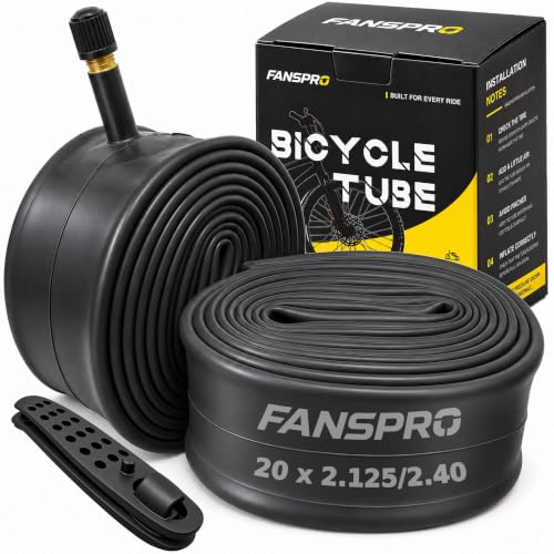 FANSPRO 20 Inch Bicycle Inner Tubes with Schrader Valve – 2 Pack for City, Mountain, BMX, Cruiser Bikes